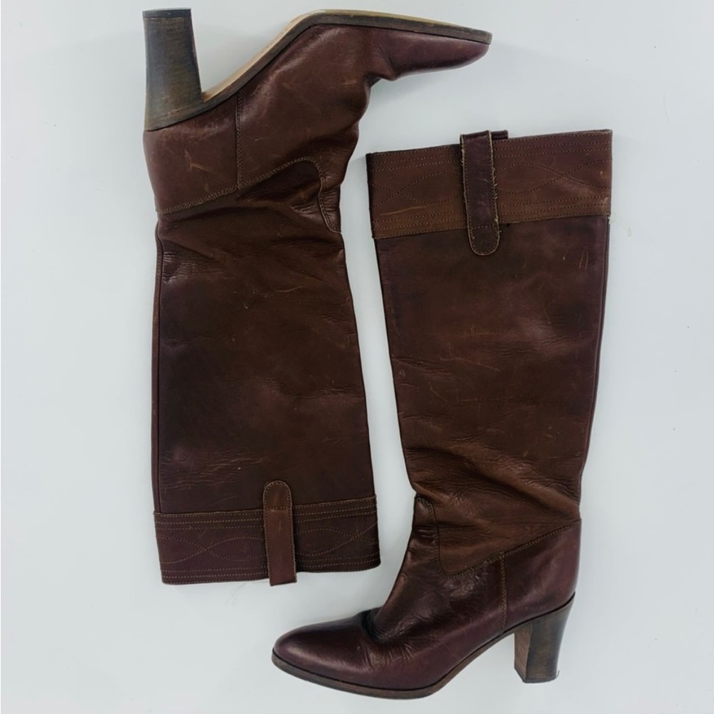 J. CREW 90s Holden Brown Leather Tall Riding Boots